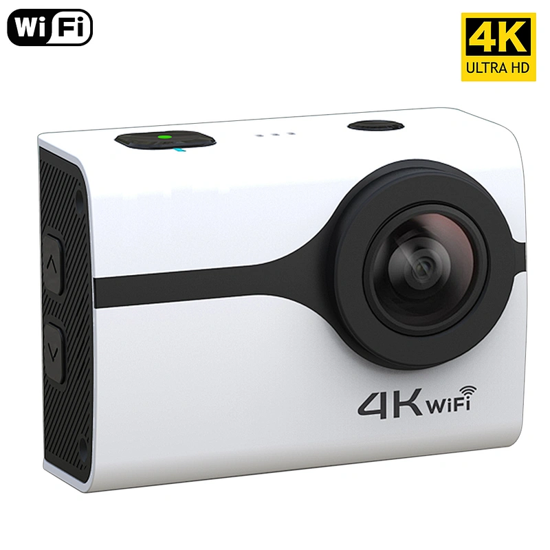 Real 4K action camera with fisheye lens