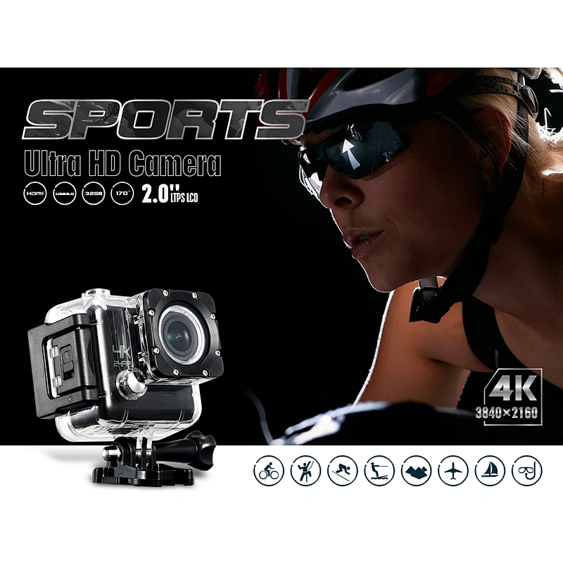 2.0 inch screen 4K action camera
