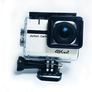 Real 4K action camera with fisheye lens