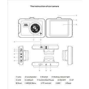 FHD 1080P 1.6 inch car camera