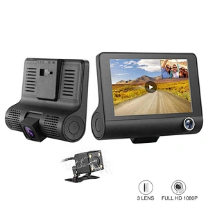 Three lens 4.0 inch FHD 1080P dash camera with rear view camera