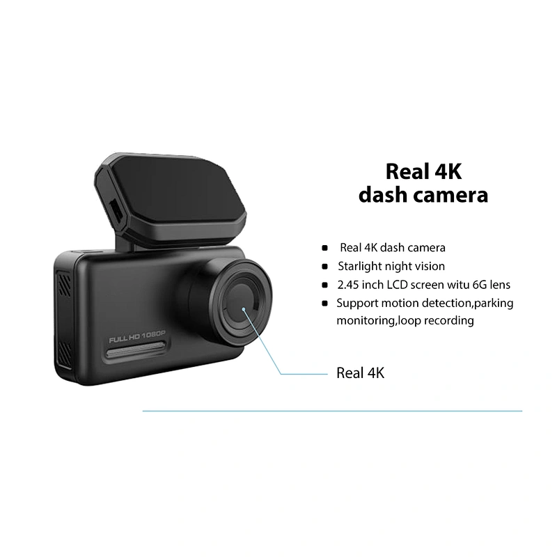 2.45 inch real 4K car camera with magnetic connection