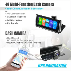 6.86 Inch Touch Screen Car Dash Camera Multi-Functional Car DVR Dual Camera 4G Dash Cam with WiFi/GPS/Bluetooth Function Car Camcorder