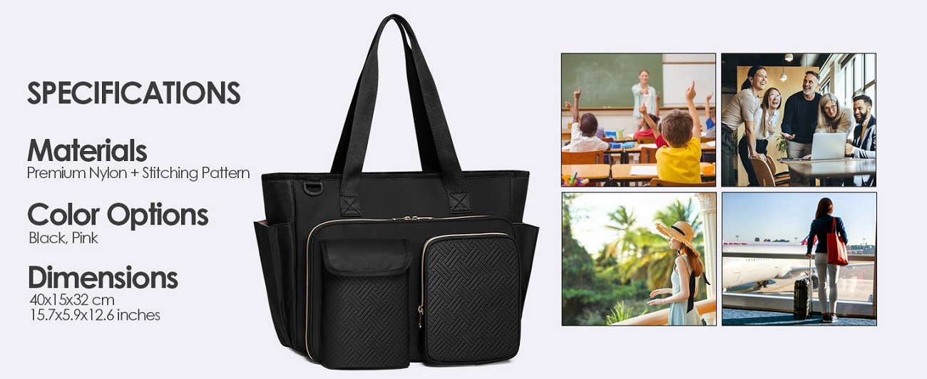 Discover the top oversized tote bags for wor! With ample space, 15.7x5.9x12.6 inches in size,