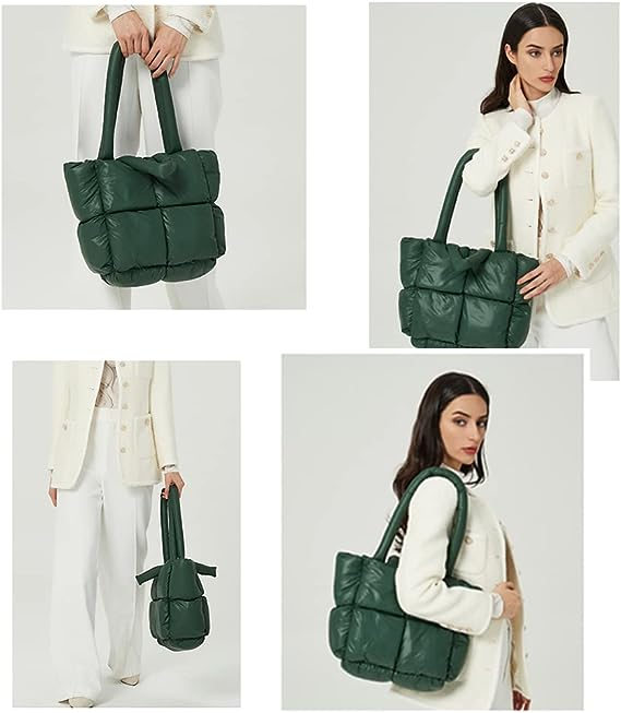 This womens puffer tote bag is ideal for shopping, dating, working, or traveling.