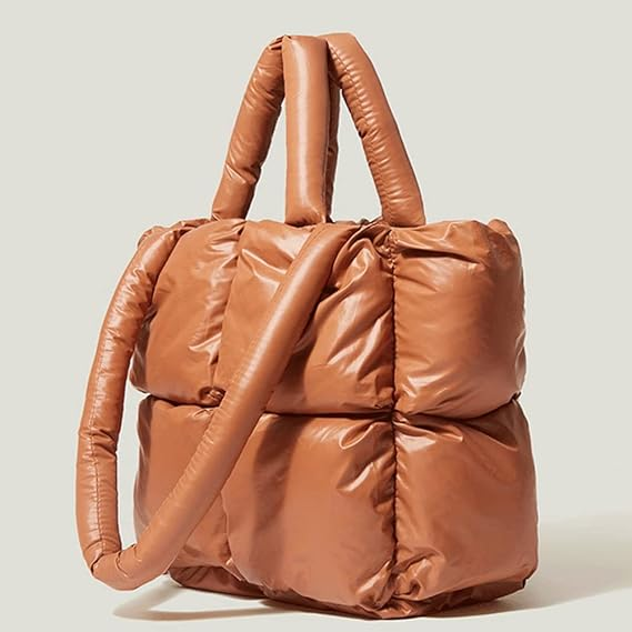 This womens puffer tote bag is ideal for shopping, dating, working, or traveling.