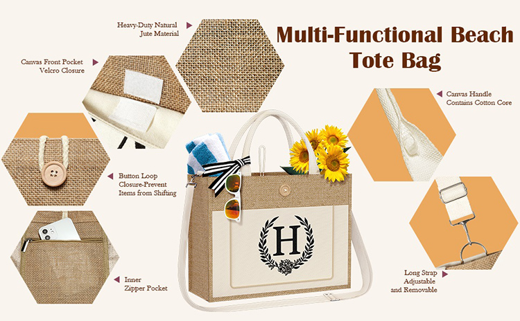 jute canvas tote bag