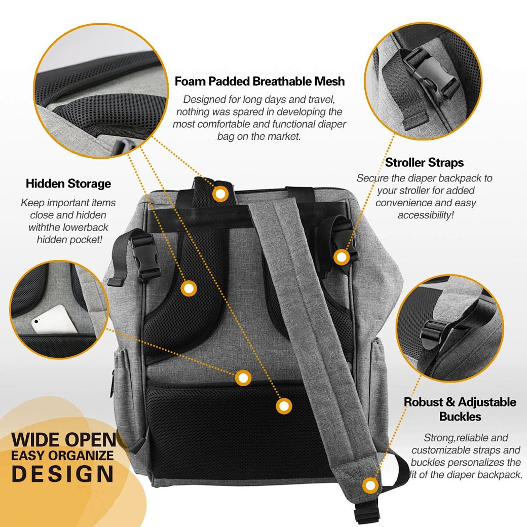 Explore the unique design features of diaper bag backpack, their versatile uses, and how XINHUI offers customizable options.