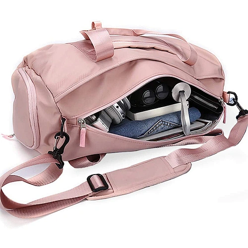 light pink gym bag