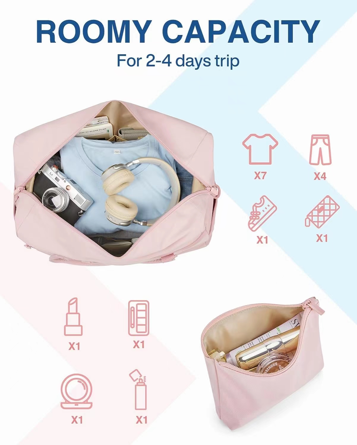 Explore the unique design features of hot pink weekender bag, their versatile uses, and how XINHUI offers customizable options.
