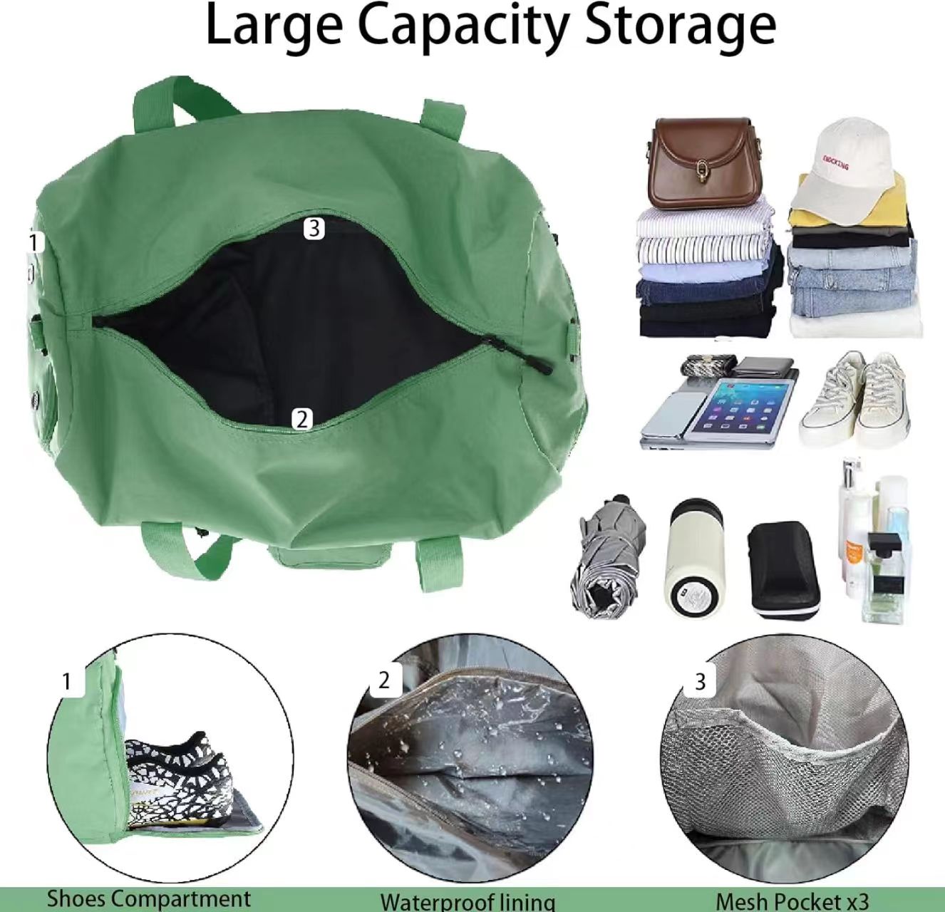 Explore the unique design features of green gym bag, their versatile uses, and how XINHUI offers customizable options.