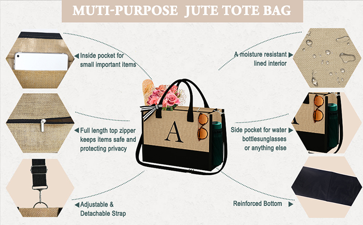 Explore the unique design features of jute beach tote bag, their versatile uses, and how XINHUI offers customizable options.