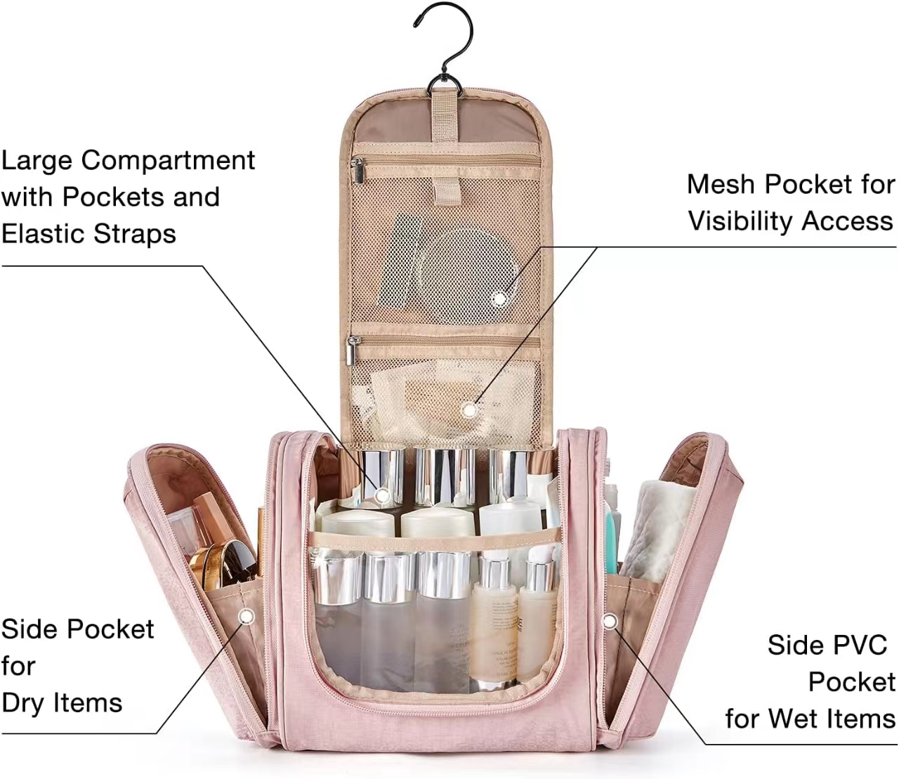 Explore the unique design features of hanging toiletry bag, their versatile uses, and how XINHUI offers customizable options.