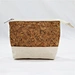 Natural Cork & Canvas Cosmetic Bag Travel Makeup Bag with Zipper