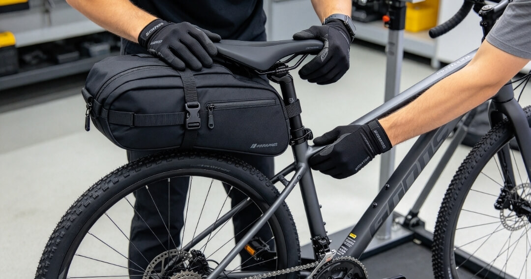 Bicycle bags installation inspection to avoid wheel friction