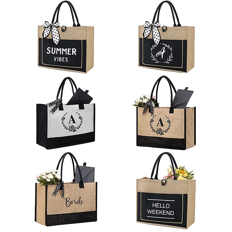 jute beach tote bag