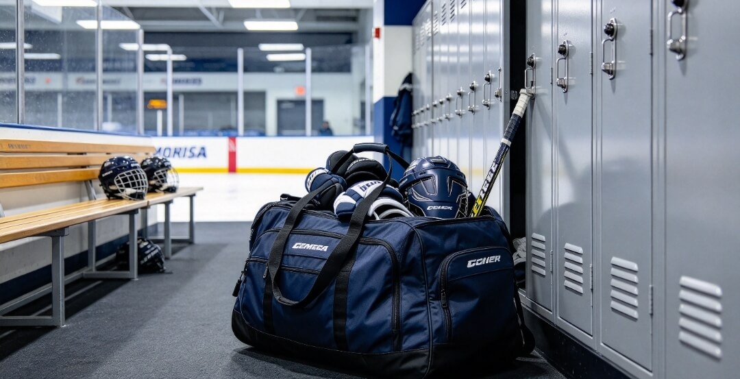 hockey bags packed hockey bag cannot close ice rink locker door