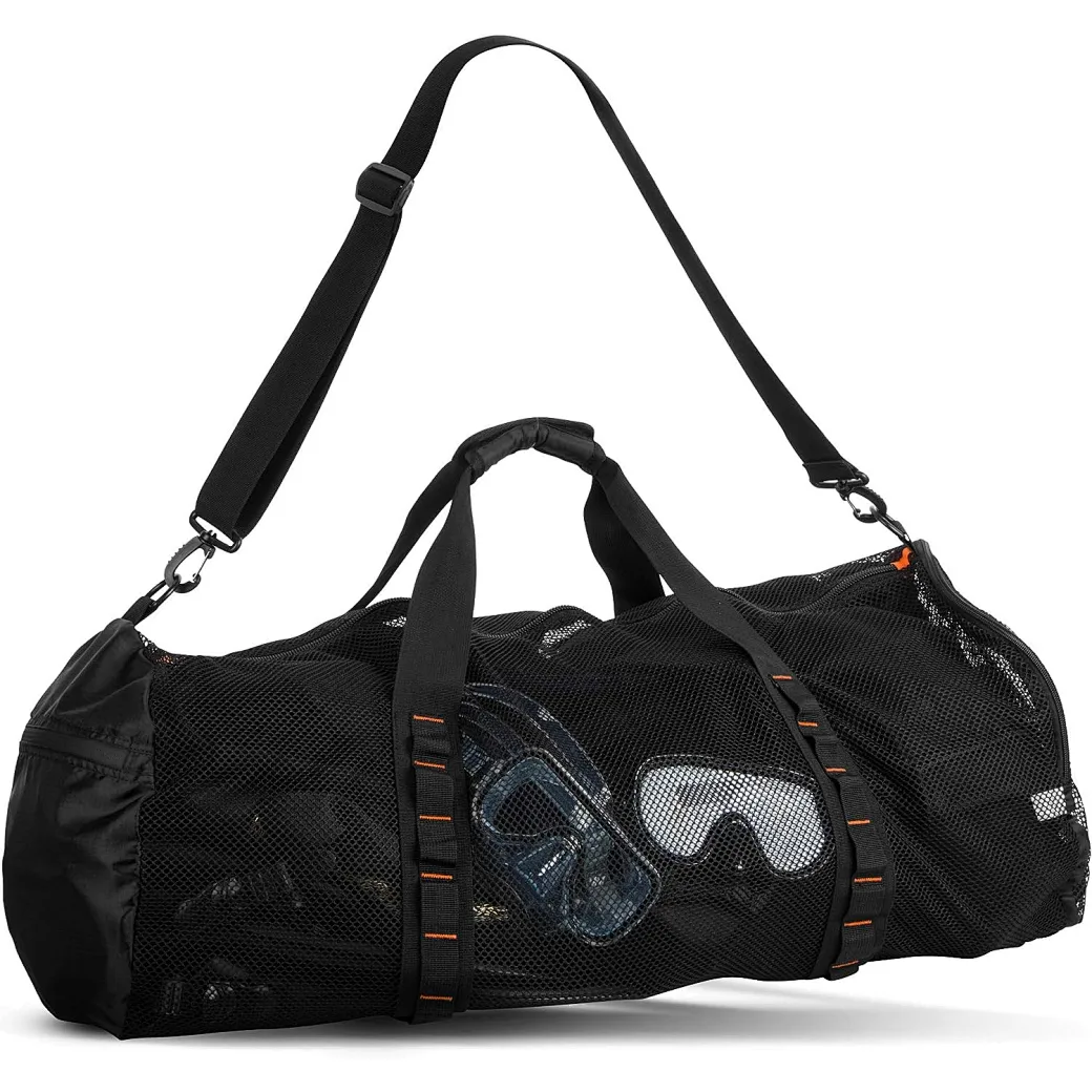 The large mesh bag is perfect for swimming, diving, beach activities, sports, or even just for storing stuff.
