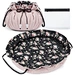 花巾着化粧バッグ化粧品バッグポータブルトラベルメイクアップオーガナイザーケースクリアポーチセット女性用トイレタリーアクセサリー