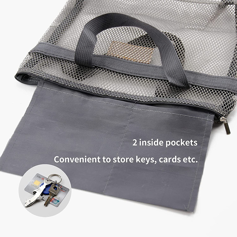 Get the best travel toiletry bag, mesh tote bag, great for swimming pools, hotels, camping, travel, or the gym.