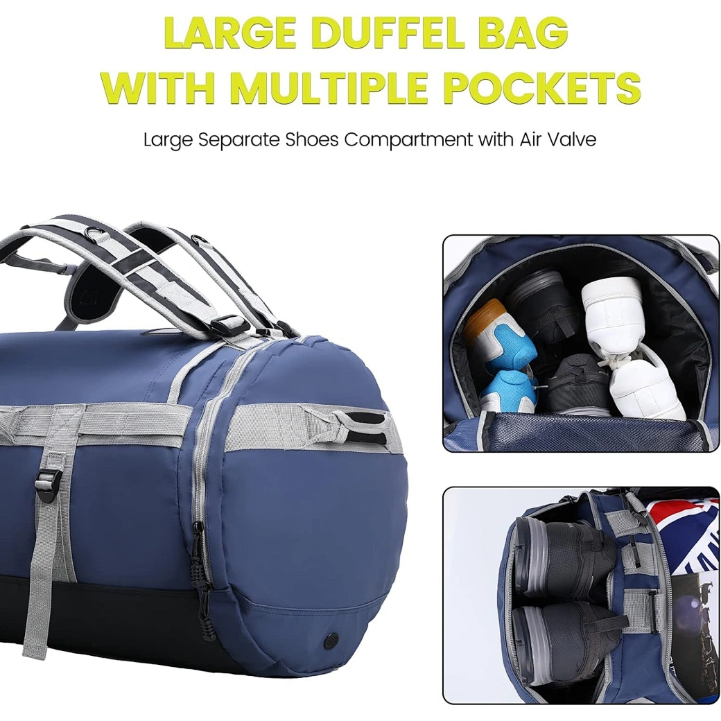 This detachable backpack is crafted from thick, heavy-duty, water-resistant tarpaulin with reinforced, tear-resistant double-layered floor panel and well-stitched seams