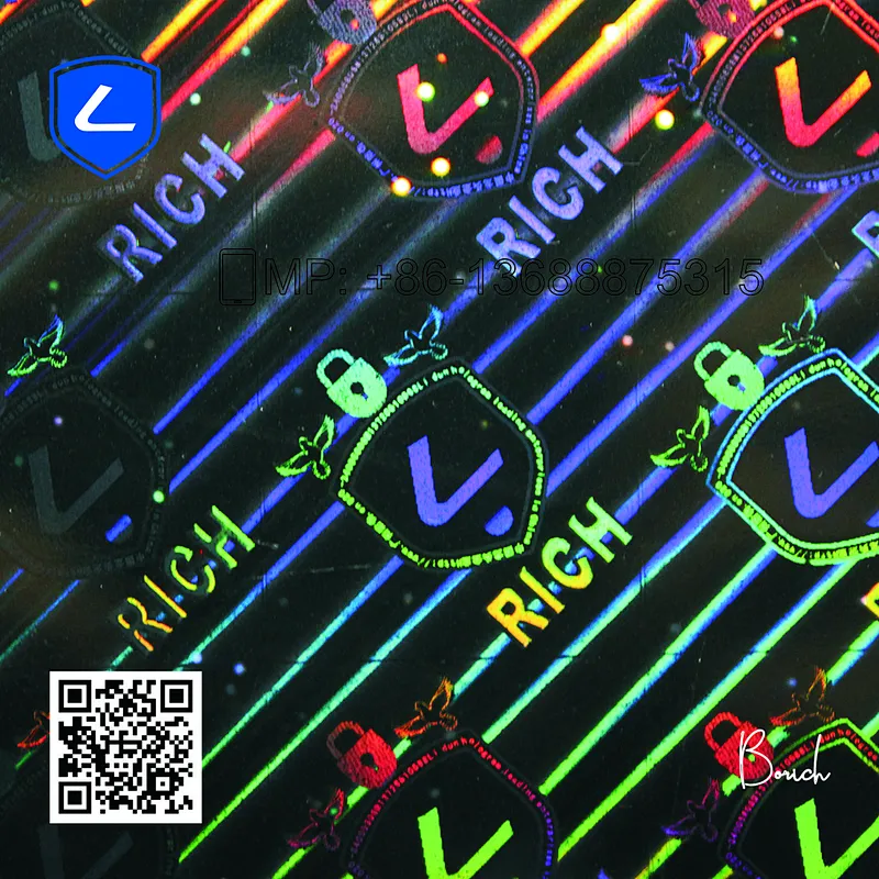 Customized Logo Design Hologram Sticker with Different Sizes