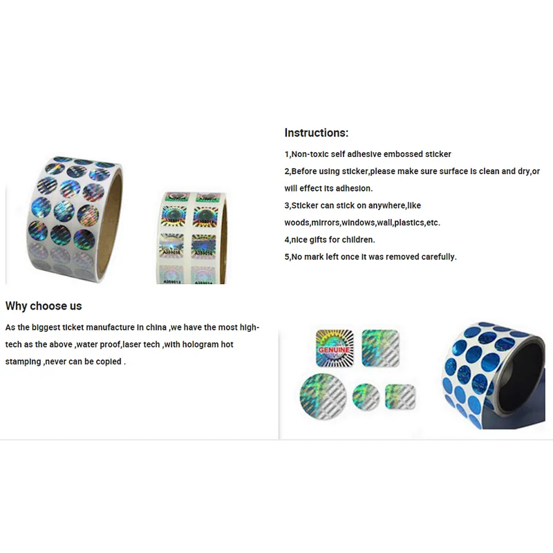 Attractive 2d/3d laser holographic sticker or fancy holographic label