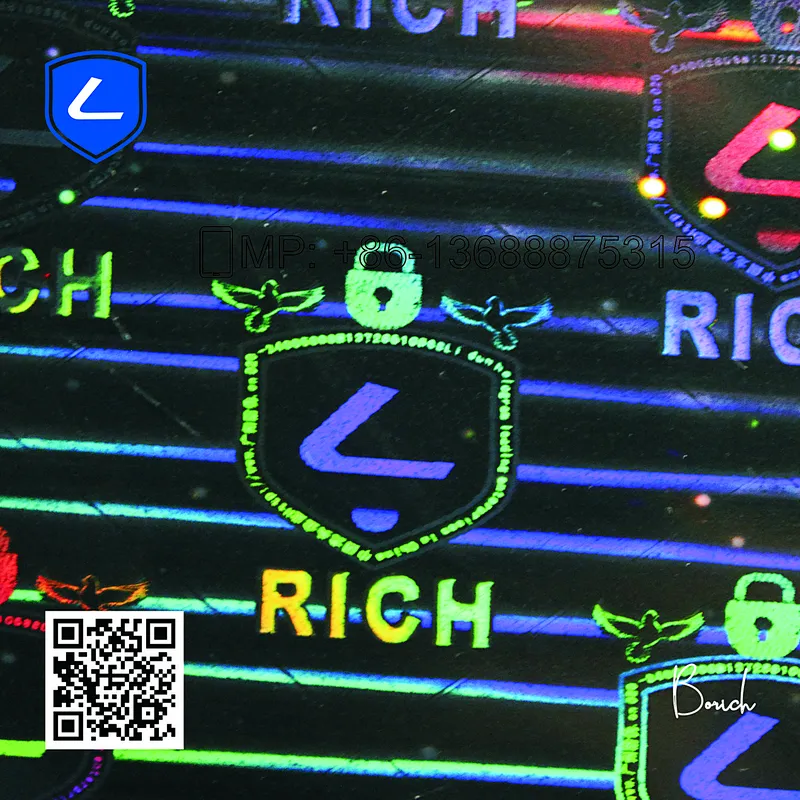 3D Custom Adhesive QR Code Security Hologram Label