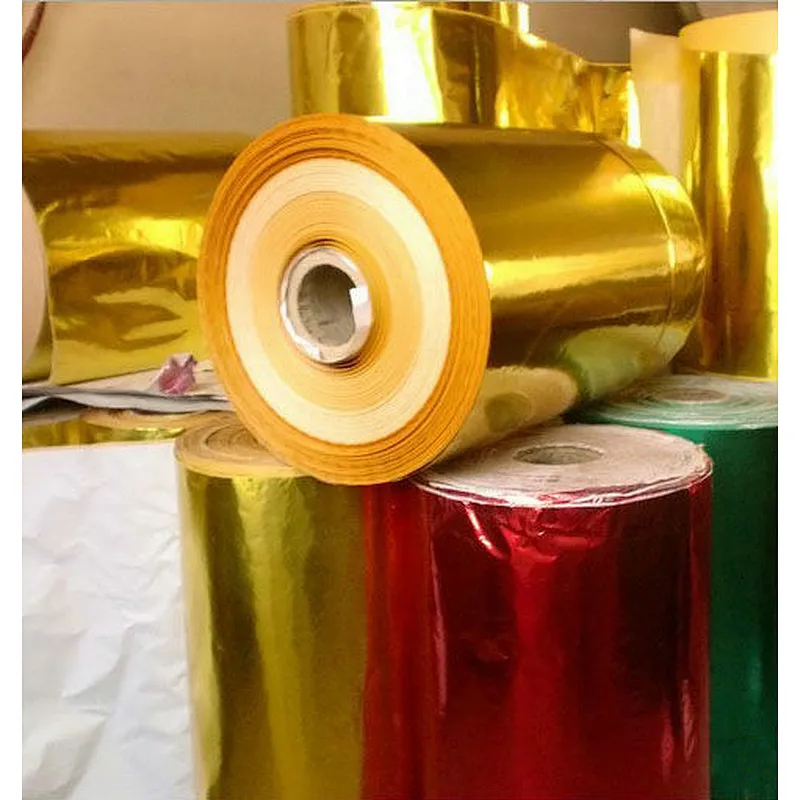 Hot stamping foil in gold for paper plastic textile used
