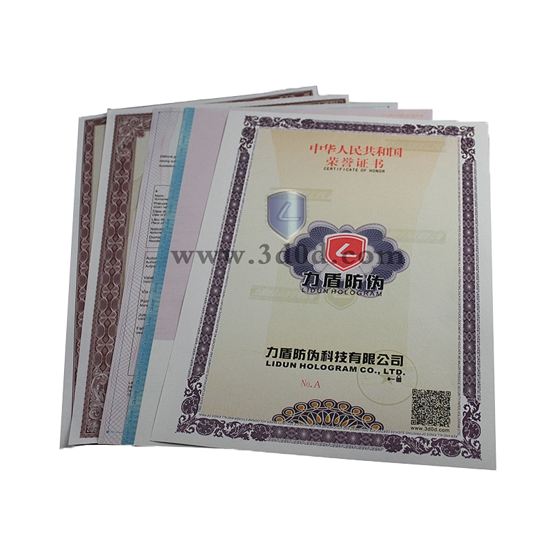 Digital Hot Stamping Security Certificate Printing