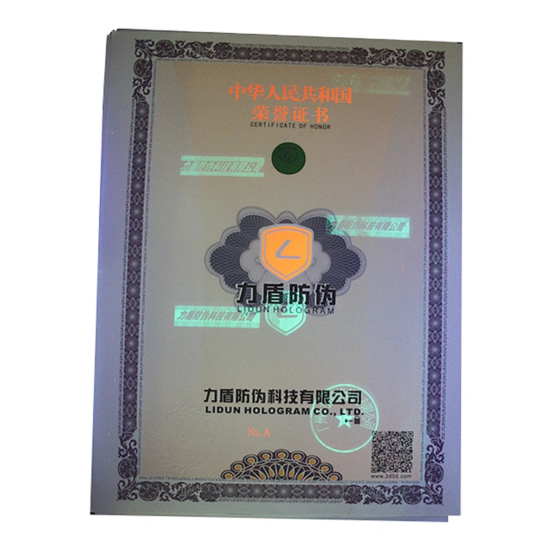 Digital Hot Stamping Security Certificate Printing