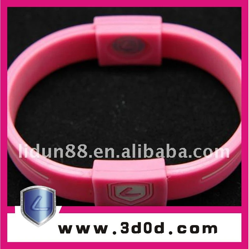 custom silicon bracelets silicone usb bracelet silicone rubber bracelets with frequency