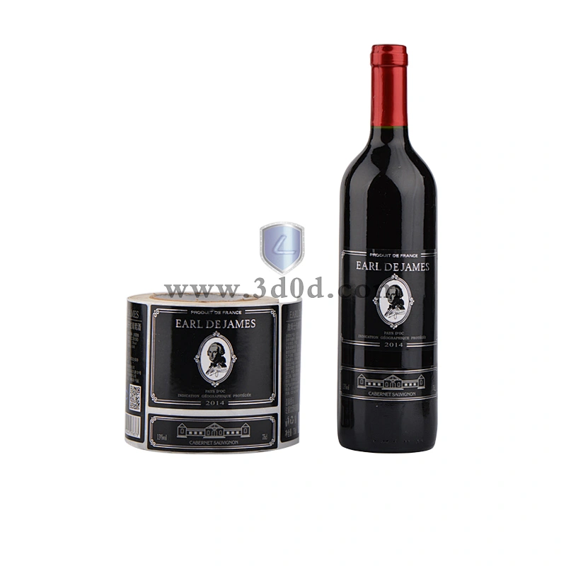 China quality manufacture custom printing wine glass bottle label roll hot sale