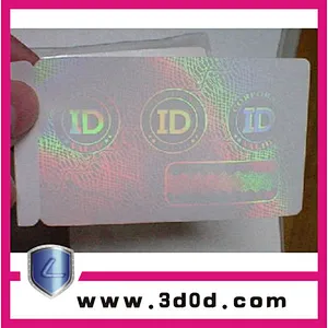Plastic pvc card with custom card hologram overlay/custom card hologram overlay