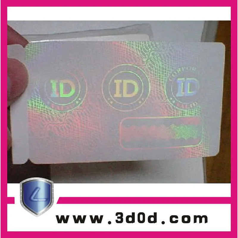 Plastic pvc card with custom card hologram overlay/custom card hologram overlay
