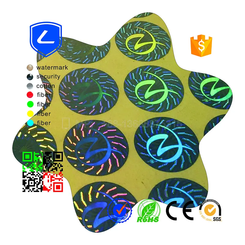 Customized Logo Design Hologram Sticker with Different Sizes