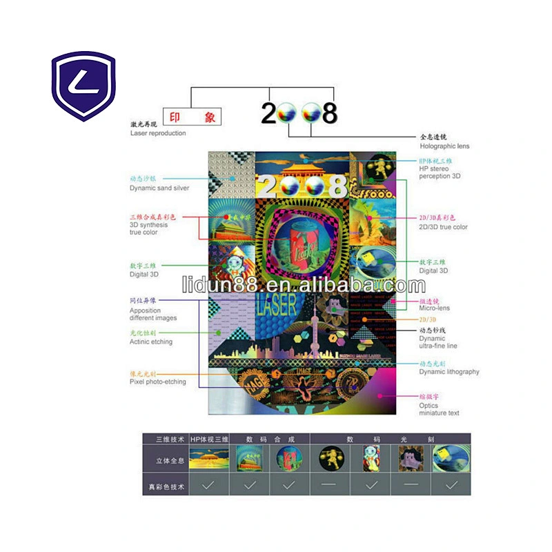 High quality dynamic dot-matrix hologram sticker maker