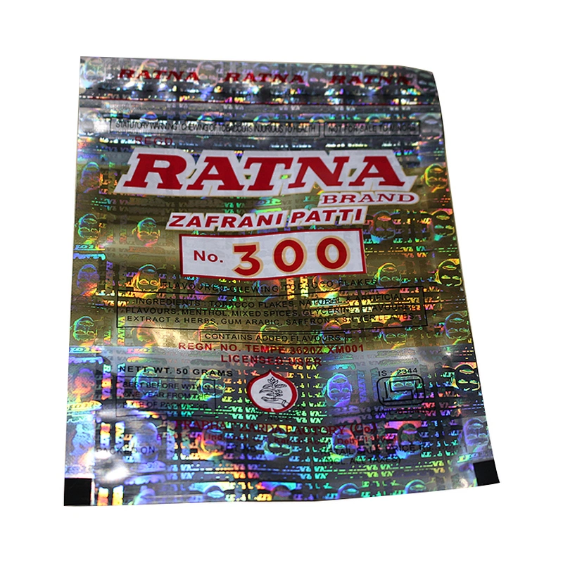 Custom printed shiny foil holographic hologram bag with zipper factory price