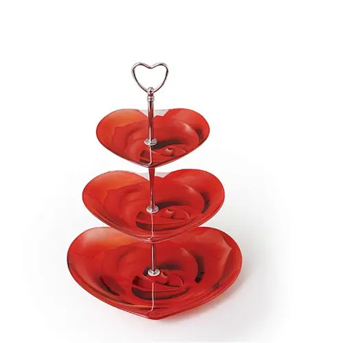 3 layer glass plate with iron stand