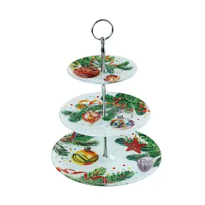3 layer glass plate with iron stand