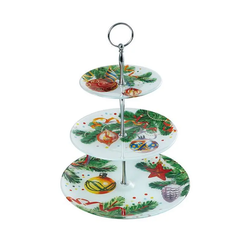 3 layer glass plate with iron stand