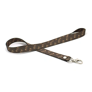 Gray thin cheap custom printed polyester neck lanyard for business card