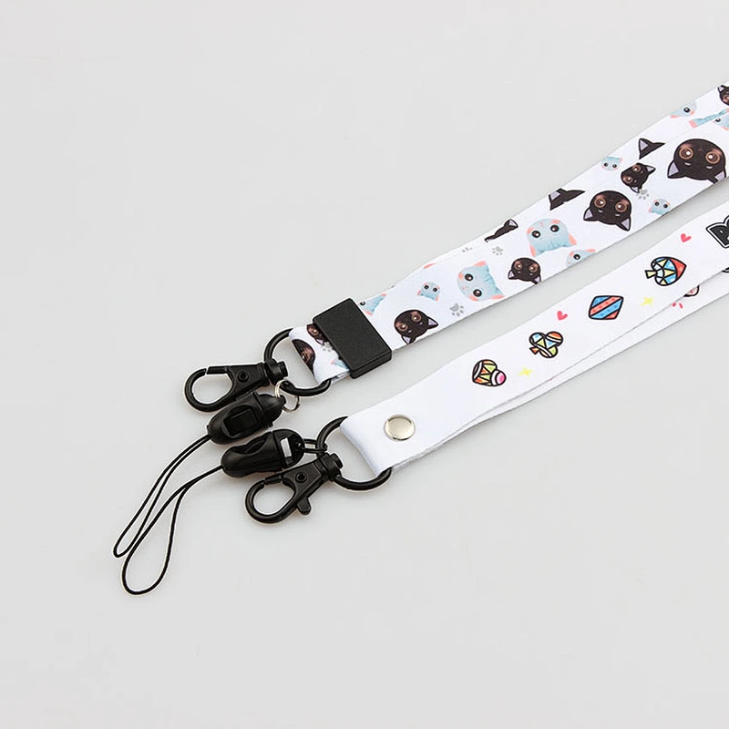 Polyester colorful neck strap lanyard pouch for cell phone