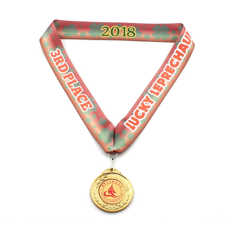 Hot sale factory custom eco-friendly award ribbon medal lanyard