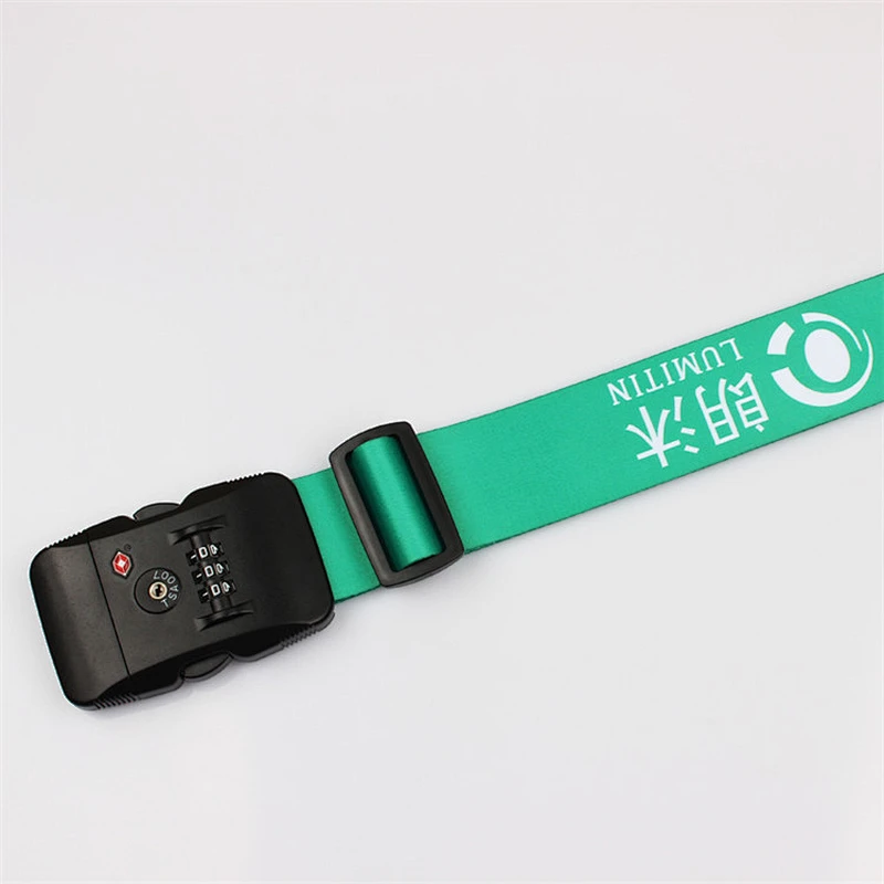Wholesale promotional durable custom made polyester weight luggage belt with TSA lock