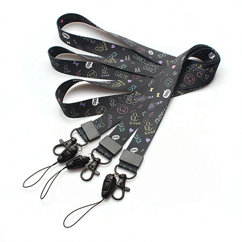 Custom sublimation soft lanyard with metal hook or plastic buckle