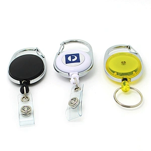 New style carabiner retractable pull reel badge holder