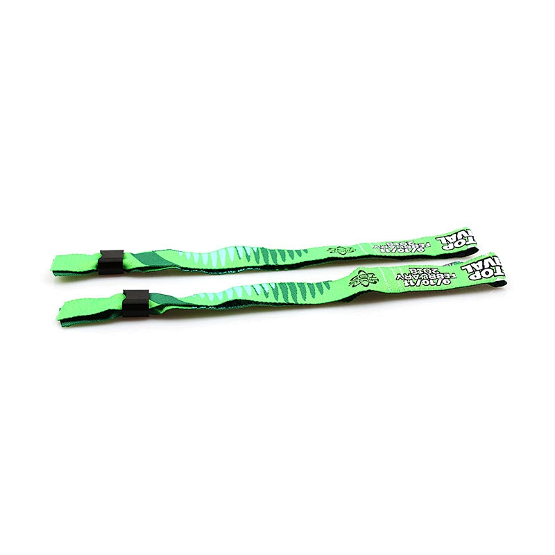 Manufacturer direct sales woven wristband custom slide lock for party