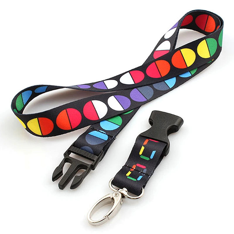 Personalized Excellent Dye Sublimation Printed Polyester Lanyard With Breakaway Plastic Hook