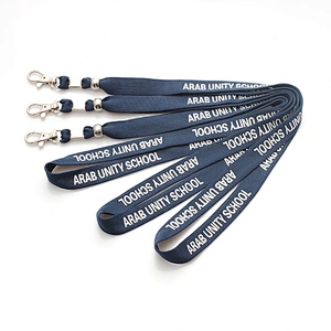 Silk screen print lanyard with id holder metal hook